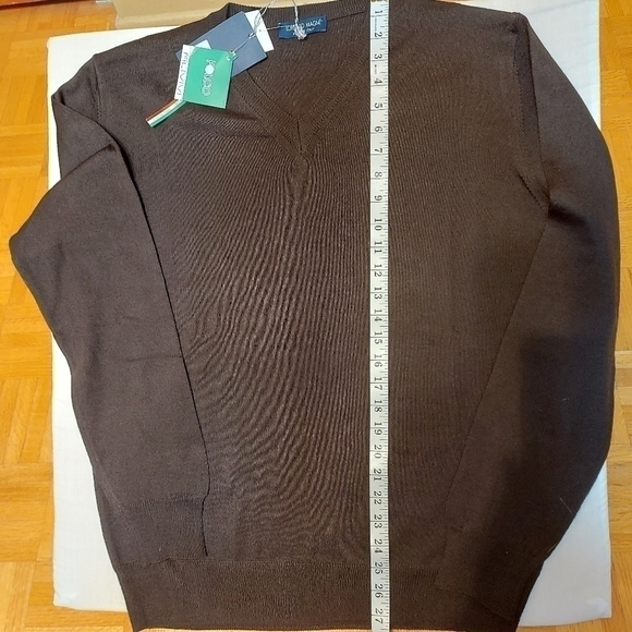 Classic Men’s Sweater Lorenzo Magni V-Neck Pullover Business Casual Minimalist - Picture 5 of 8